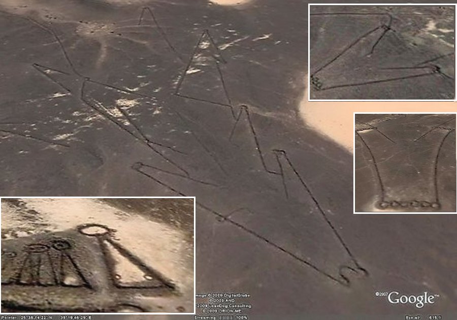 Mysterious structures seen from space, Saudi Arabia