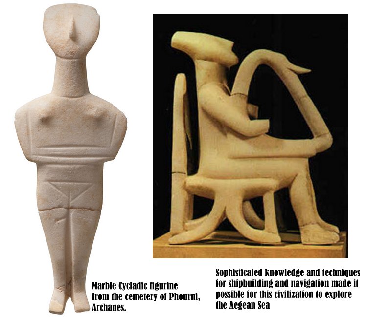 Sophisticated knowledge and techniques for shipbuilding and navigation made it possible for this civilization to explore the Aegean Sea and to extend its trade to other Hellenic areas, even as far away as Asia Minor.