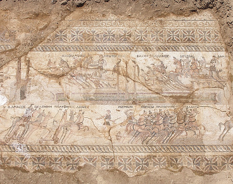 Mosaic floor of the first half of the 4th c. AD at Akaki, Cyprus.