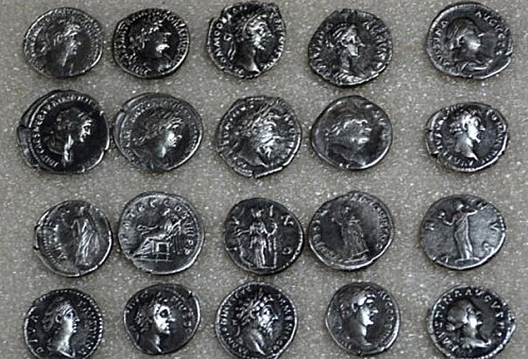 Silver coins Roman treasure