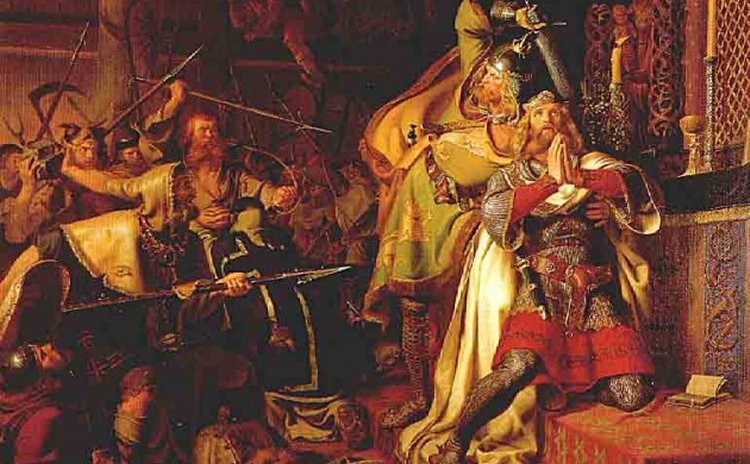 The death of Canute IV of Denmark at St Alban's Priory in 1086 (photo: Christian Albrecht von Benzon)