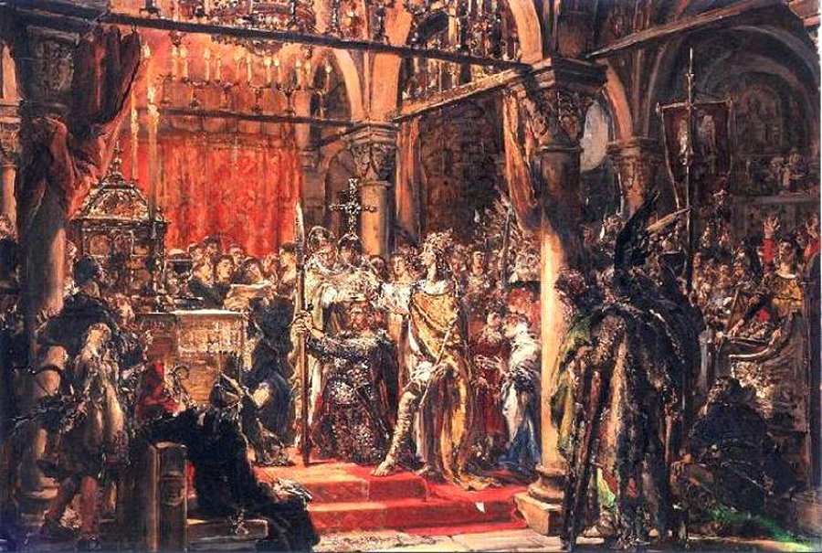 The coronation of Poland's first king, Boleslaw I "the Brave" in 1024. Credits: Polish Heritage