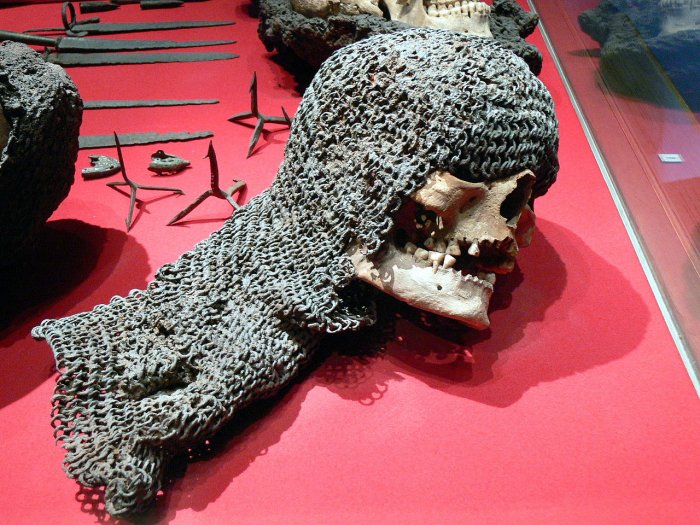 Fornsalen Museum, Visby ( Gotland ). Victim of Waldemar Atterdags invasion of Visby in 1361.
