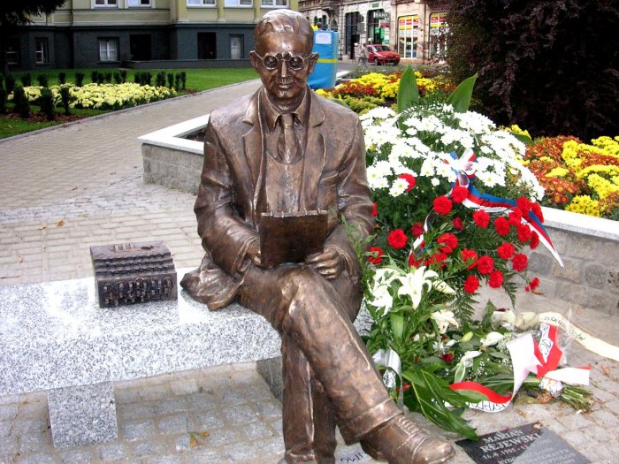 A memorial to Marian Rejewski, the mathematician who first broke Enigma and educated the British and French about Polish methods of cryptanalysis