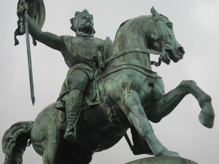 Equestrian statue of Godfrey of Bouillon in Brussels