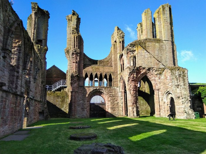 The nave of Arbroath Abbey, as observed from the west