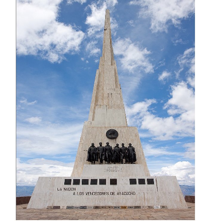 Obelisk in Pampa de Quinua , Ayacucho, Peru.