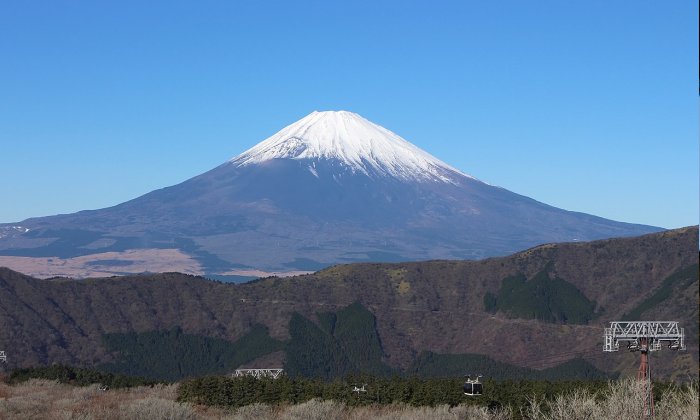 Views of Mount Fuji from Ōwakudani