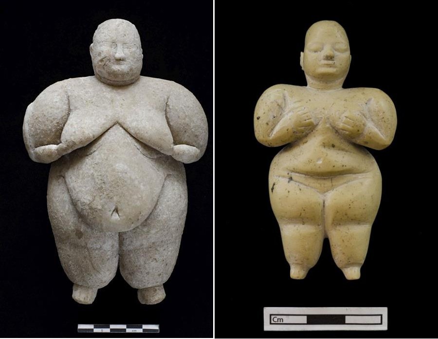 Figurines found in Çatalhöyük, Turkey.