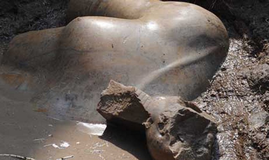 The newly discovered statue suggested to be for King Ramses II. Photo by Magdi Abdel Sayed