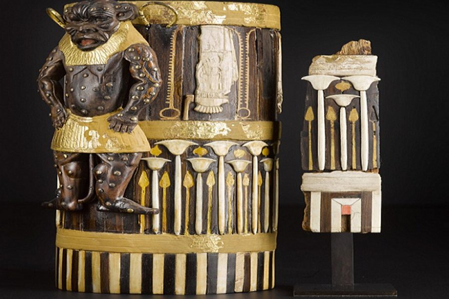 The box is decorated with the image of Bes, a symbol of good luck and help ward off evil spirits, the box is also said to bear a remarkable resemblance to those found in Tutankhamun’s tomb. Image credit: PA/NMS