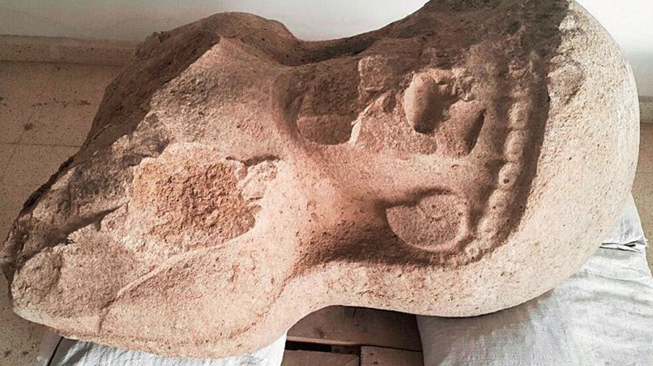 This statue was uncovered at a citadel gate complex in Turkey by U of T archaeologists leading the Tayinat Archaeological Project (photo courtesy of the Tayinat Archaeological Project)