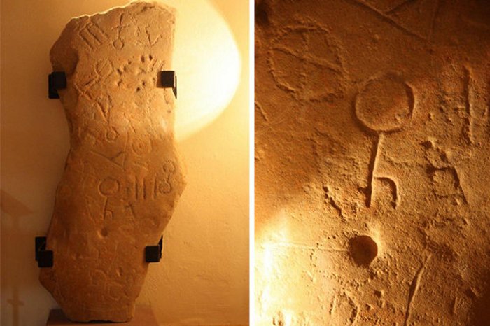 Mysterious Undeciphered Carvings And Script On Stela Of Montoro