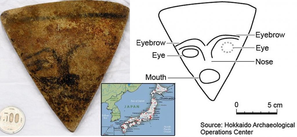 Jomon Period: Triangle-Shaped Stone Artifact Depicting Human Face Found For The First Time In Japan