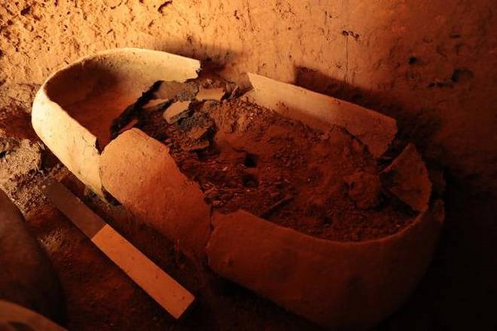 2,000-Year-Old Rare Sarcophagus With Human Remains Discovered In Rock-Cut Cave In India