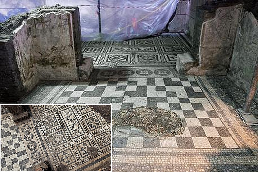 ancient Roman 'Commander's House' and mosaic