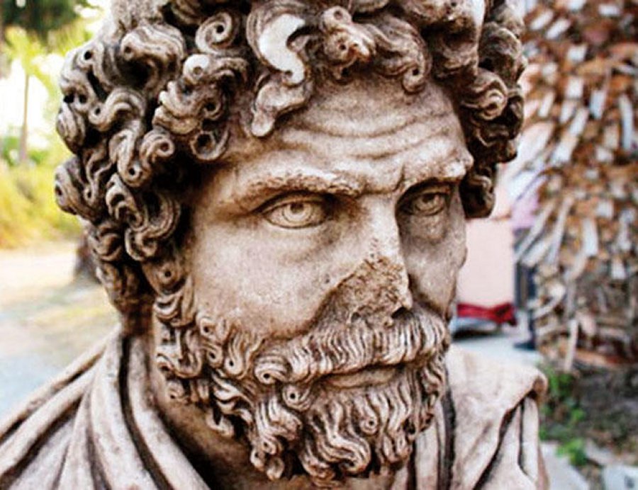 Some parts of the 82-cm-long and 60-cm-wide bust have fractures, but the artifact is solid with no major damages overall. The bust depicts a bearded man looking right with a stern face. Image credit: Hurriyet Daily News