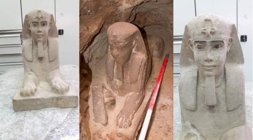 Sandstone Statue Of A Sphinx Discovered In Kom Ombo Temple