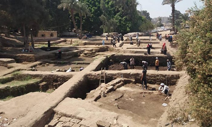 Archaeological works in eastern Cairo's Matariya, onve part of ancient city of Heliopolis.