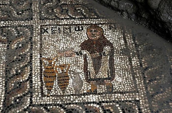 Mosaic found by workers in Turkey.