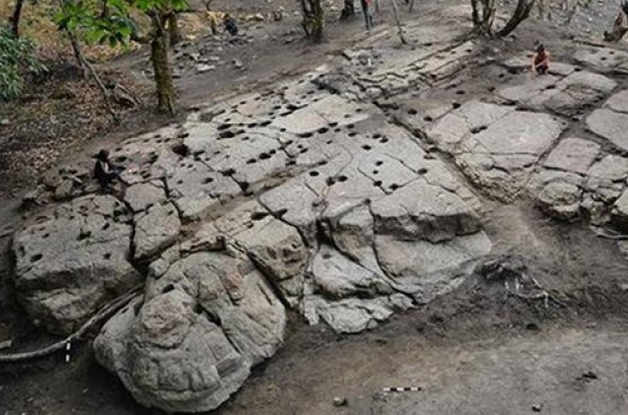 Ingenious effort: Rainwater was trapped in holes to be stored in the fissures and veins of the rocks.