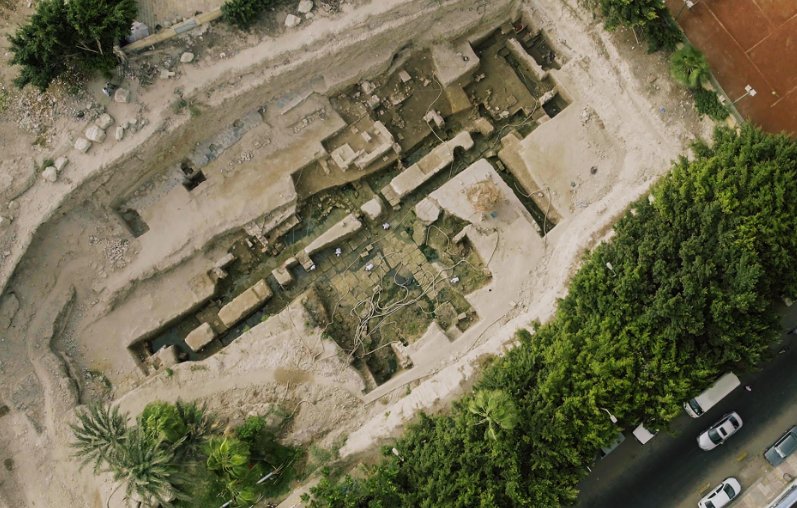 Buried and forgotten for centuries, the foundation walls of a monumental building dating to the era of Alexander the Great have been uncovered in the Egyptian city named in his honor. PHOTOGRAPH COURTESY NATIONAL GEOGRAPHIC
