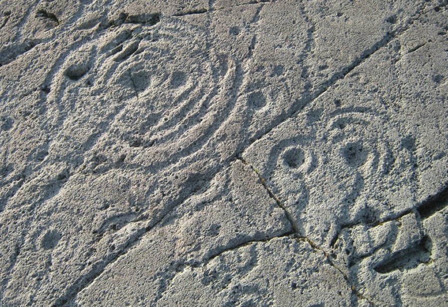 Achnabreck Cup and Ring Rocks, in the high hills of Argyle, Scotland. Picture: via megalithic.co.uk