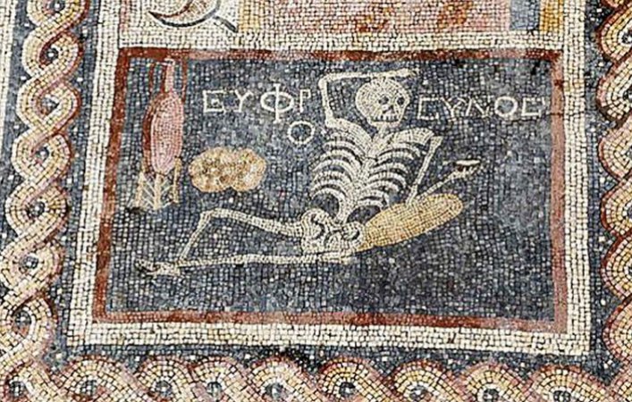 'Skeleton Mosaic' - 2,400-Year-Old Scenes Depicted On Glass Artwork Found In Turkey