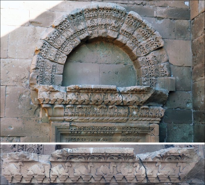 Decoration of the inner door of the southern iwan, with detail of the lintel (photograph courtesy of the Aliph-ISMEO project at Hatra).
