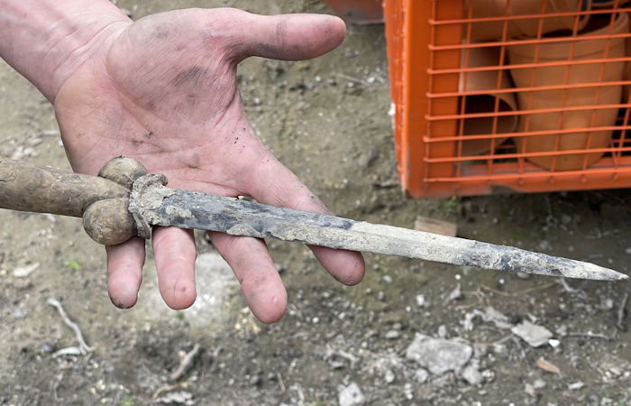 Medieval Bollock Dagger - Also Known As Kindey Dagger Discovered In Belgium