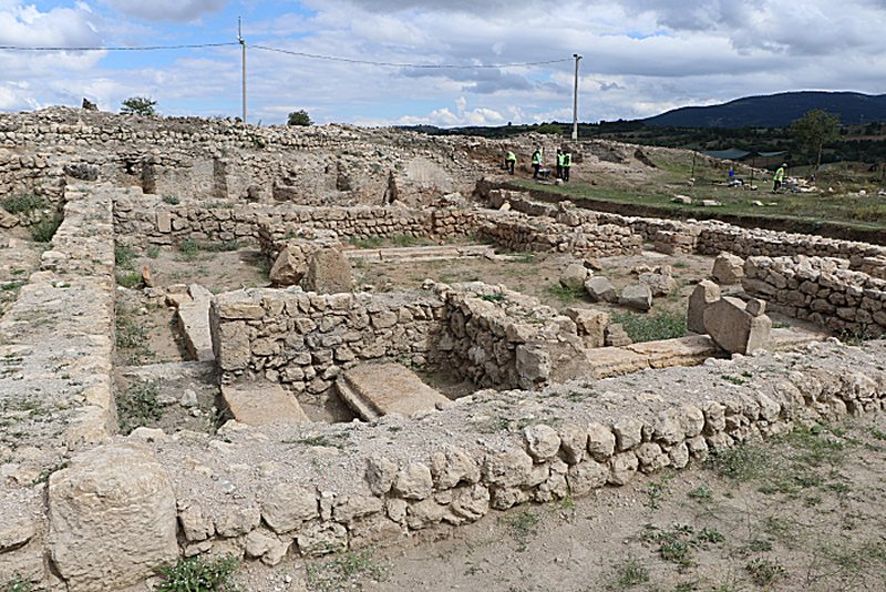 Traces of the Asclepius cult were found during the studies carried out in the ancient city of Hadrianopolis ancient city, believed to have been used as a settlement until the eighth century A.D., Karabük, Türkiye, Sept. 5, 2022. (IHA Photo