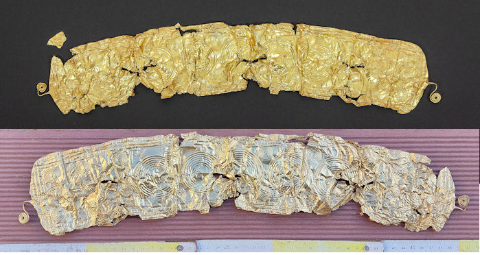 Unique Ornamented Golden Bronze Age Belt Discovered Near Opava, Czech Republic