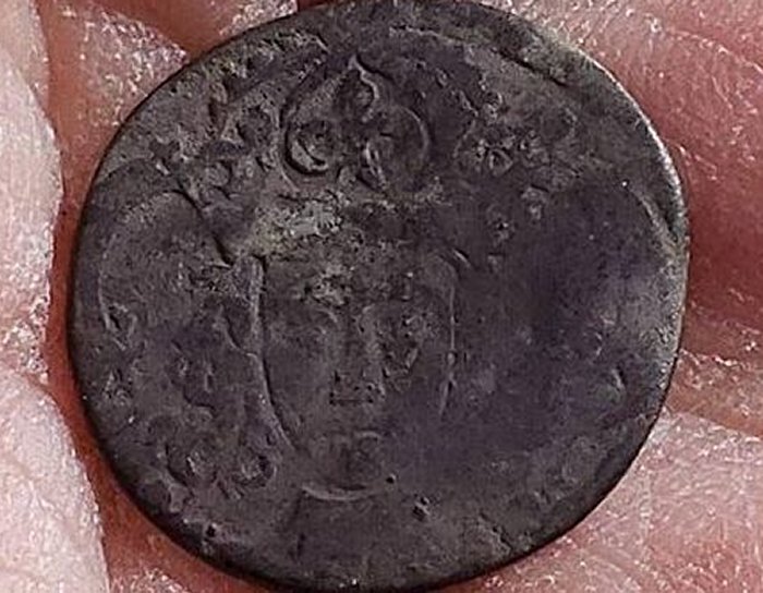 A close-up of the coin, which was found during excavations at Carrignacurra Castle in Cork.