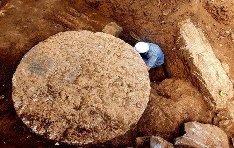 A unique column base. Image credit: Israel Antiquities Authority