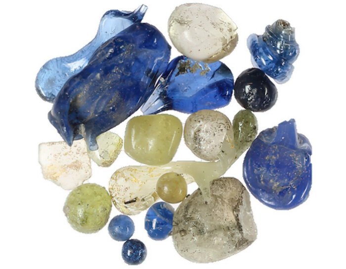 Melted Roman glass cubes containing remnants of gold. Credit: Museum of Southwest Jutland