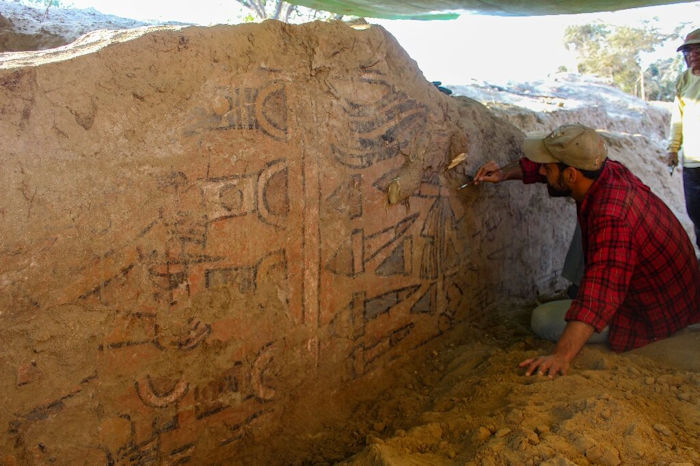 Exceptional Discovery Of Ancient Fresco Depicting Mythological Scenes In Peru