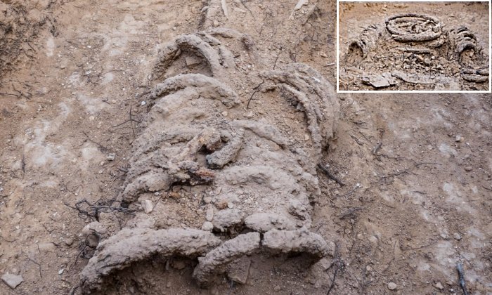 Skeletal Remains Of A 1,500-Year-Old Byzantine Ascetic Monk, Chained In Iron Rings - Uncovered Near Jerusalem