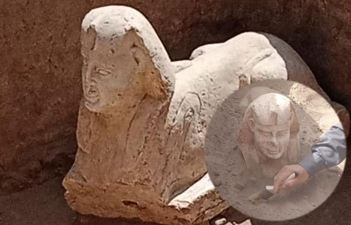 Sphinx Statue With A Smiley Face And Two Dimples Unearthed In Qena Egypt