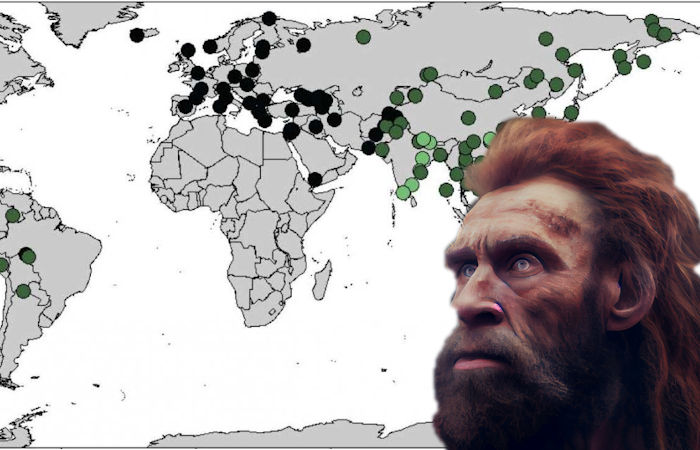 World Map Of Neanderthal And Denisovan DNA In Modern Humans