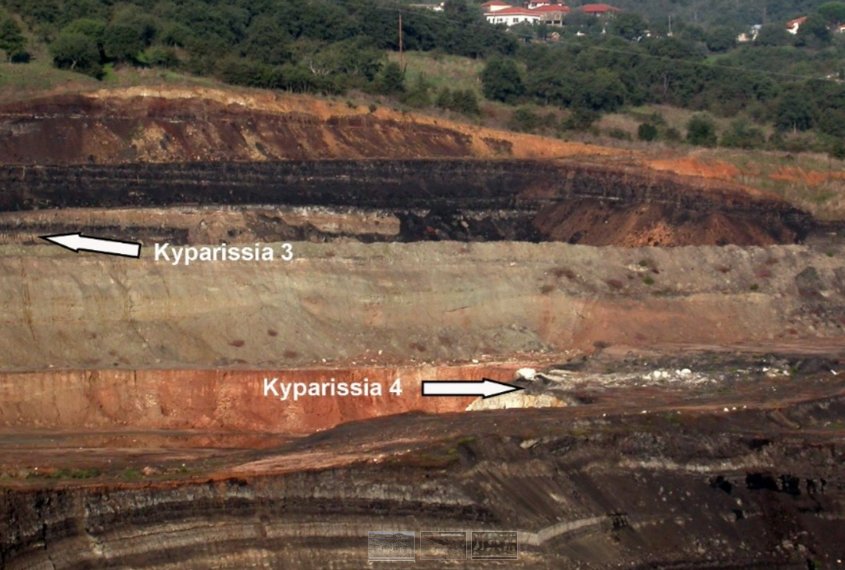 The sites Kyparissia 3 and 4 in the stratigraphic sequence of the lignites