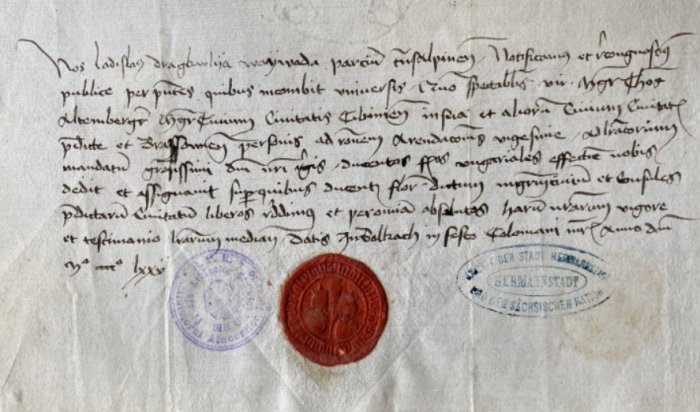 This letter written by Vlad the Impaler in 1475 contains proteins that suggest he suffered from respiratory problems and bloodied tears. Credit: Adapted from Analytical Chemistry, 2023, DOI: 10.1021/acs.analchem.3c01461