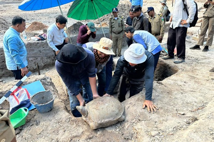 Surprising Discovery Of Rare Turtle Statue Under Bayon Temple In Angkor, Cambodia