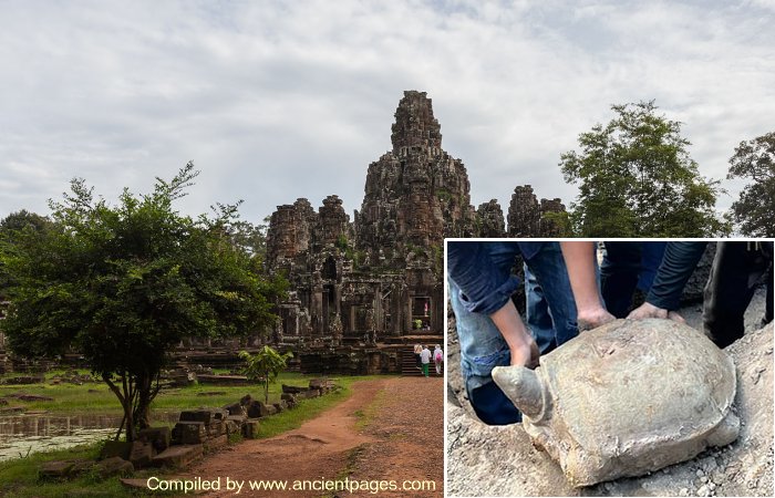 Surprising Discovery Of Rare Turtle Statue Under Bayon Temple In Angkor, Cambodia