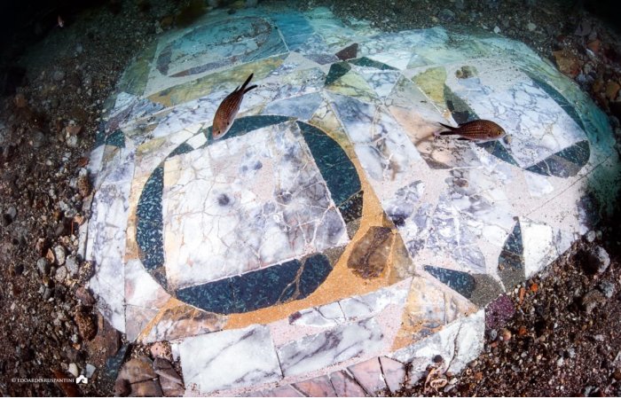 Amazing Ancient Roman Marble Floor Found In The Underwater City Of Baiae, Italy