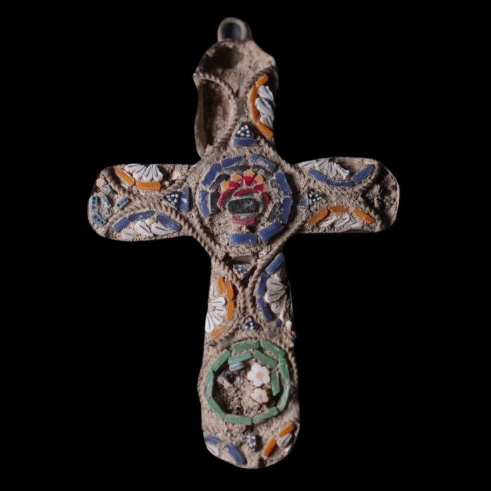 Young Boy Finds Unique Micro-Mosaic Cross Medallion In Jerusalem