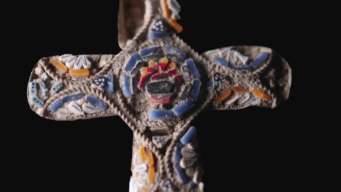 Young Boy Finds Unique Micro-Mosaic Cross Medallion In Jerusalem