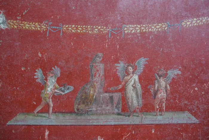 Large Fresco Depicting The Procession Of The Wine God Dionysus Found In Pompeii