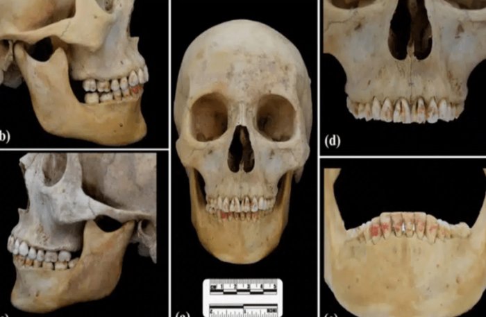 Mysterious Ancient Red Princess Of The Silk Road With Teeth Dyed With Cinnabar