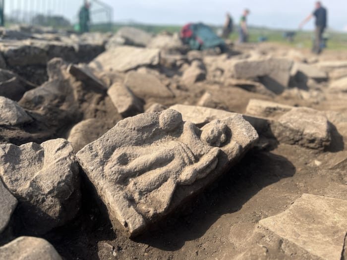Sandstone Relief Of The Roman Goddess Of Victory Found At Vindolanda On Hadrian's Wall