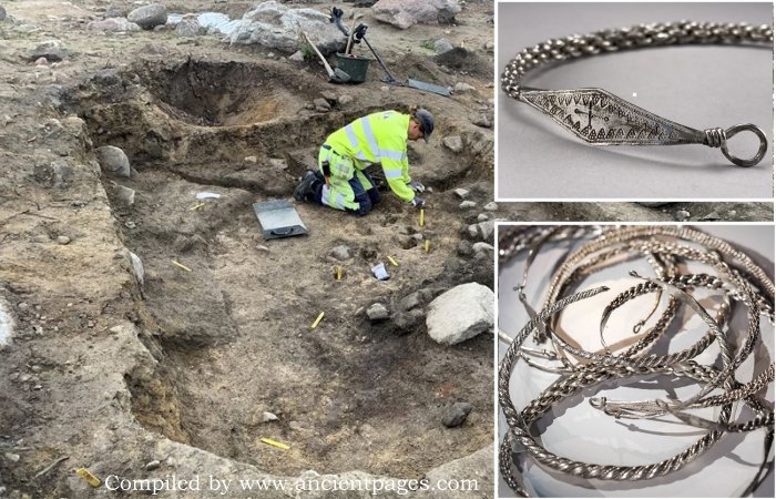 Unique Viking Silver Treasure With Beautiful Jewelry And Rare Coins Found In Täby Outside Stockholm, Sweden
